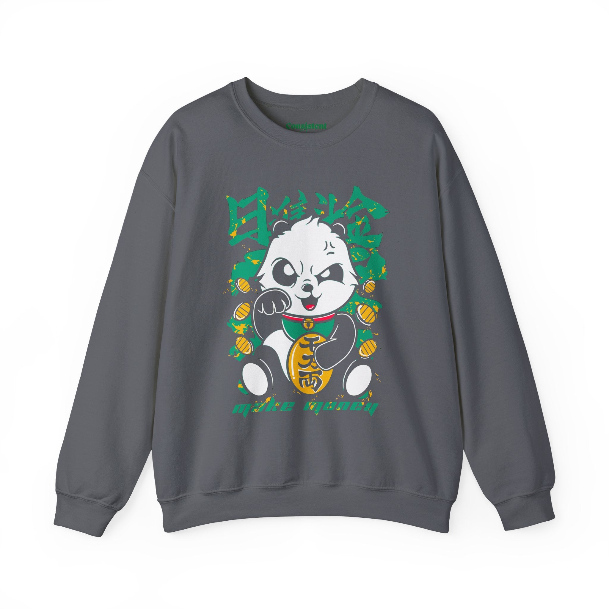 Lucky Panda Crewneck sweatshirt | Maneki Neko inspired design