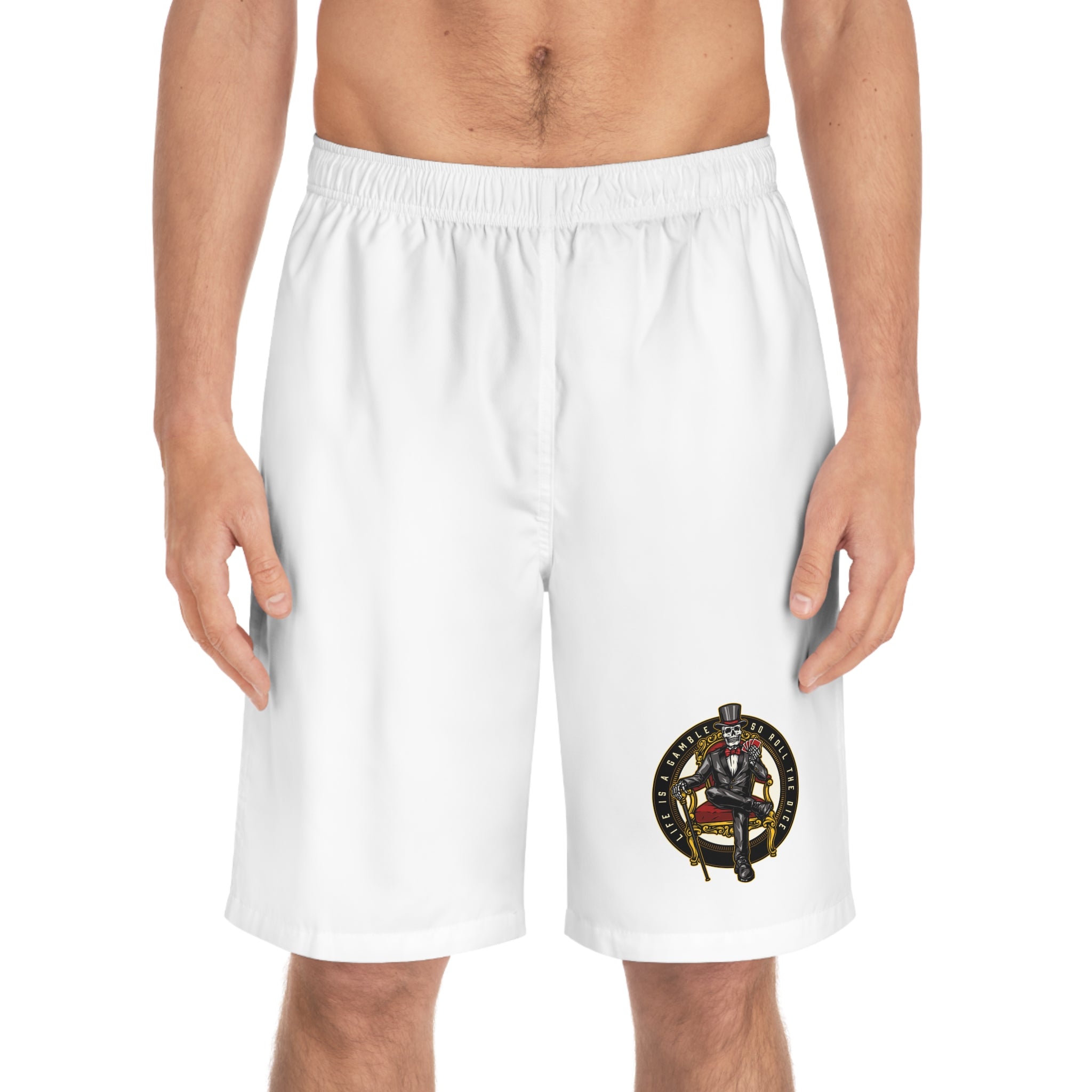 Ace of Spades Men’s Board Shorts - Small Poker Knight Graphic