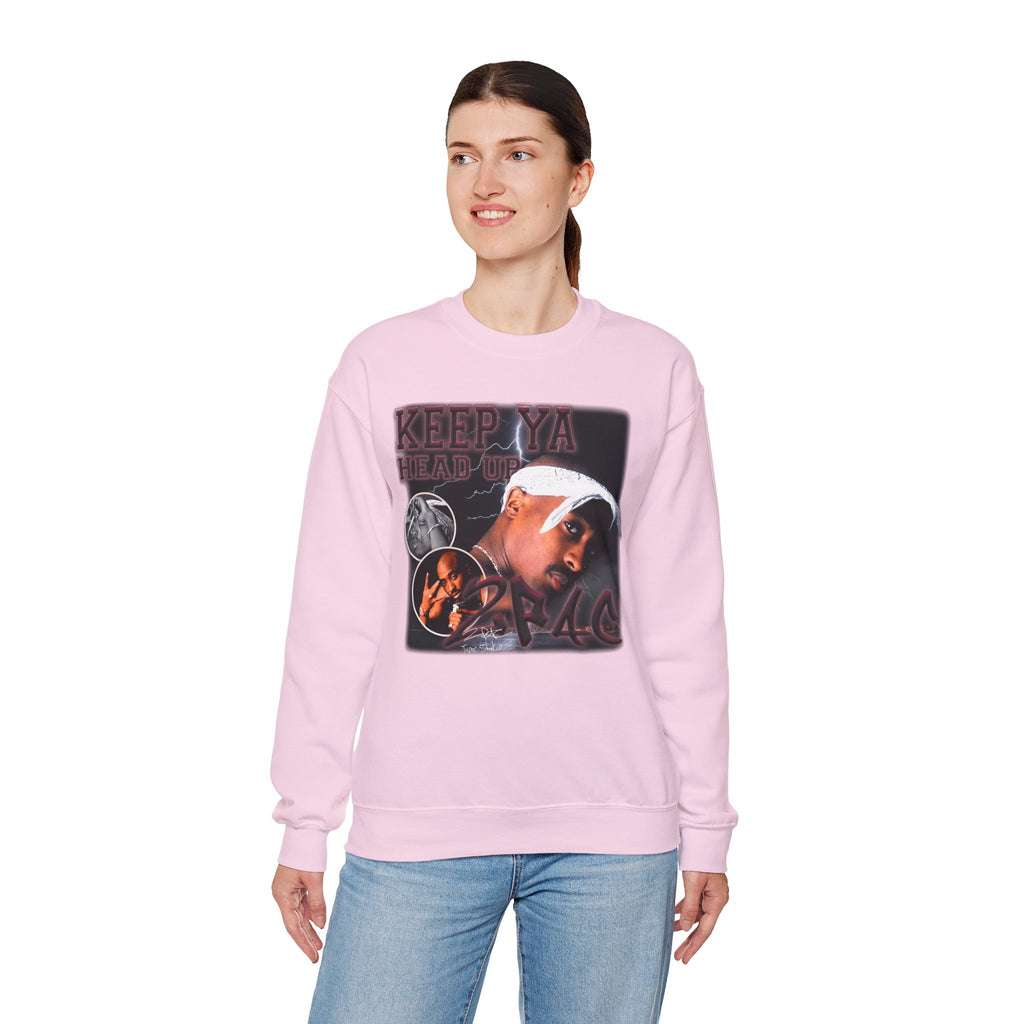 Retro Hip-Hop Graphic Sweatshirt — Keep Ya Head Up Design