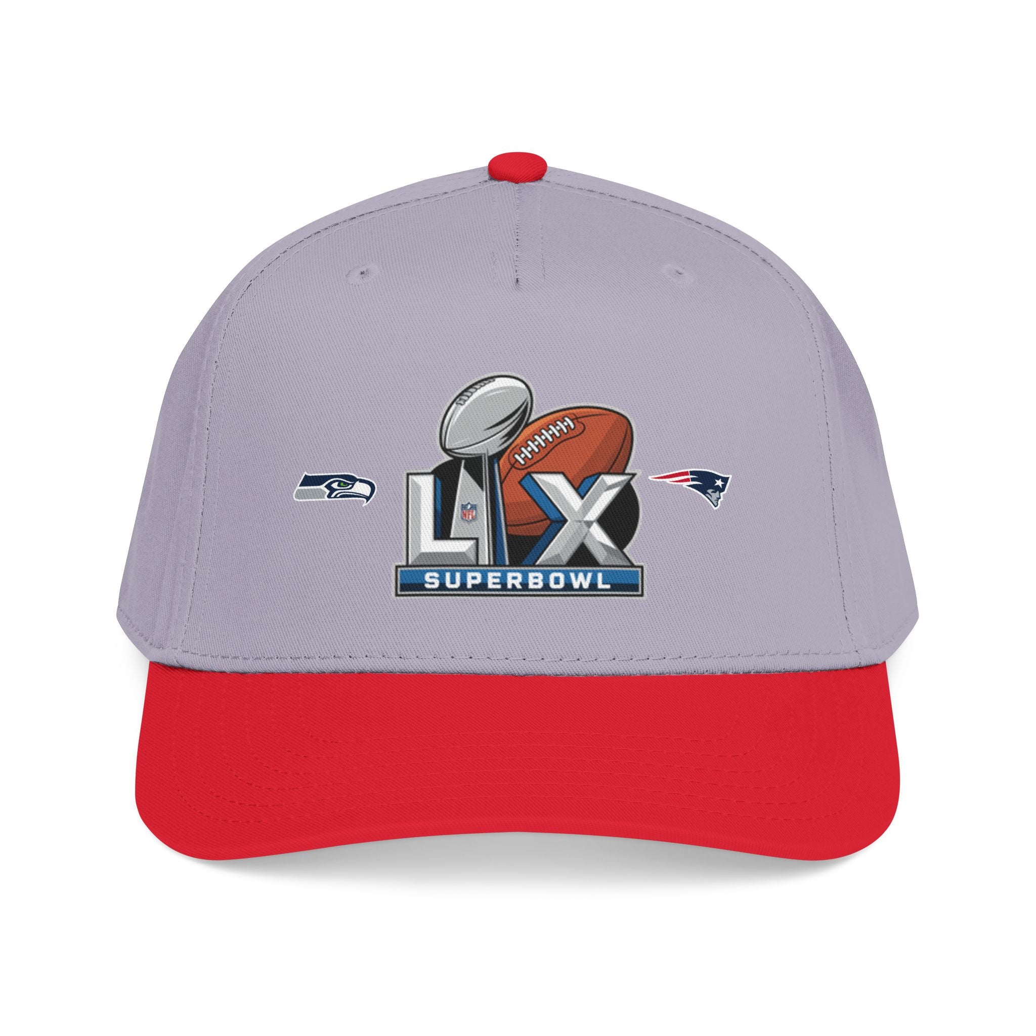 Super Bowl LX Football Logo Mid Profile Baseball Cap | Team Patch