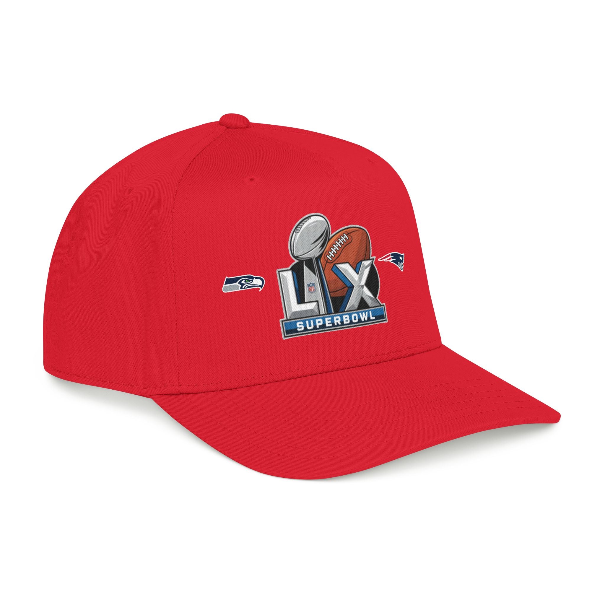 Super Bowl LX Football Logo Mid Profile Baseball Cap | Team Patch