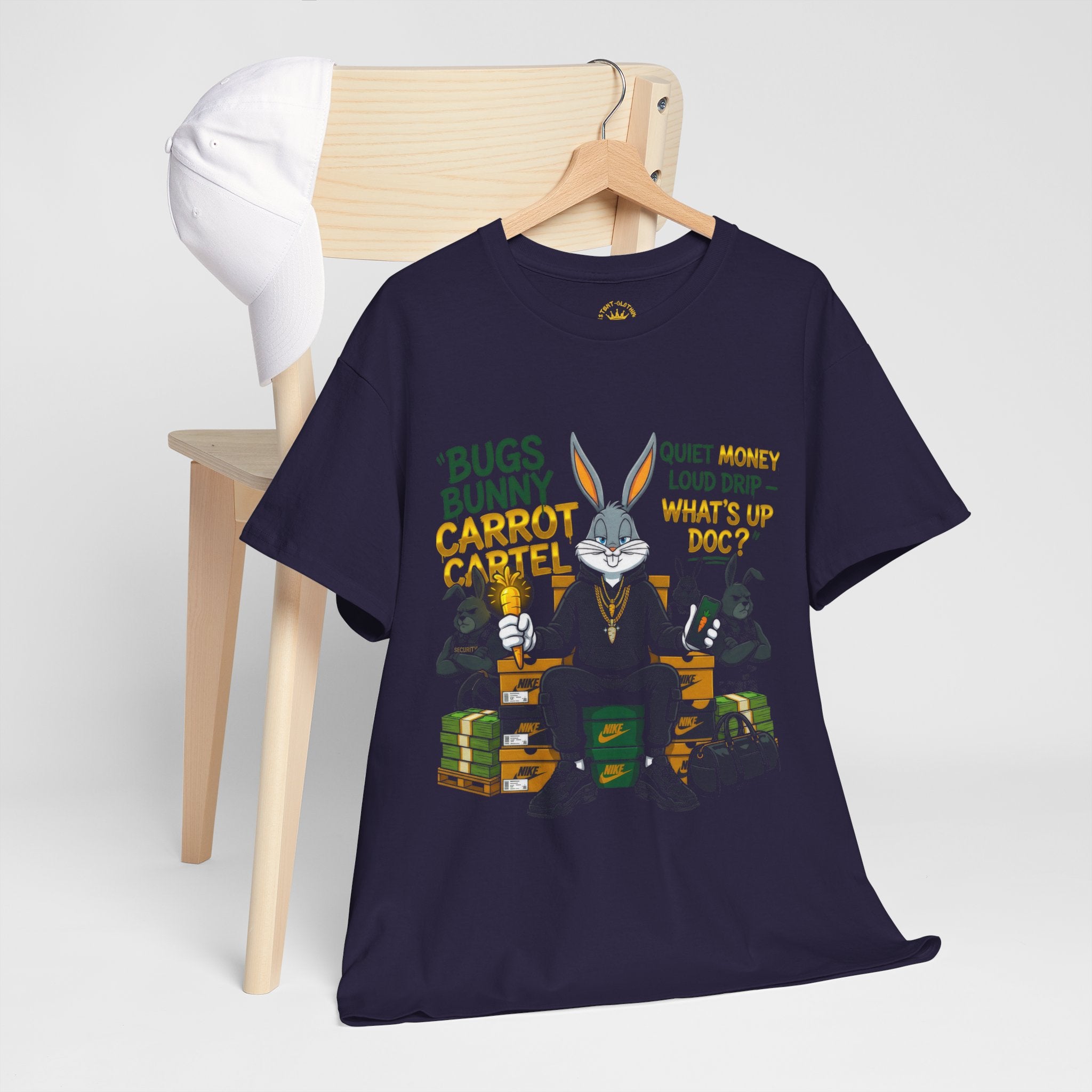Bunny Carrot Cartel Graphic Tee – "What's Up Doc?" Money Heist Style T-Shirt