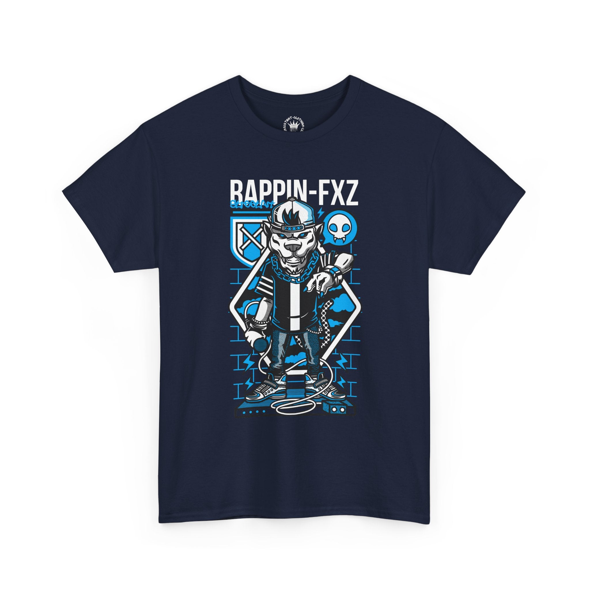 Rappin-FXZ Graphic Tee — Retro Cyberpunk DJ Skull T-Shirt
