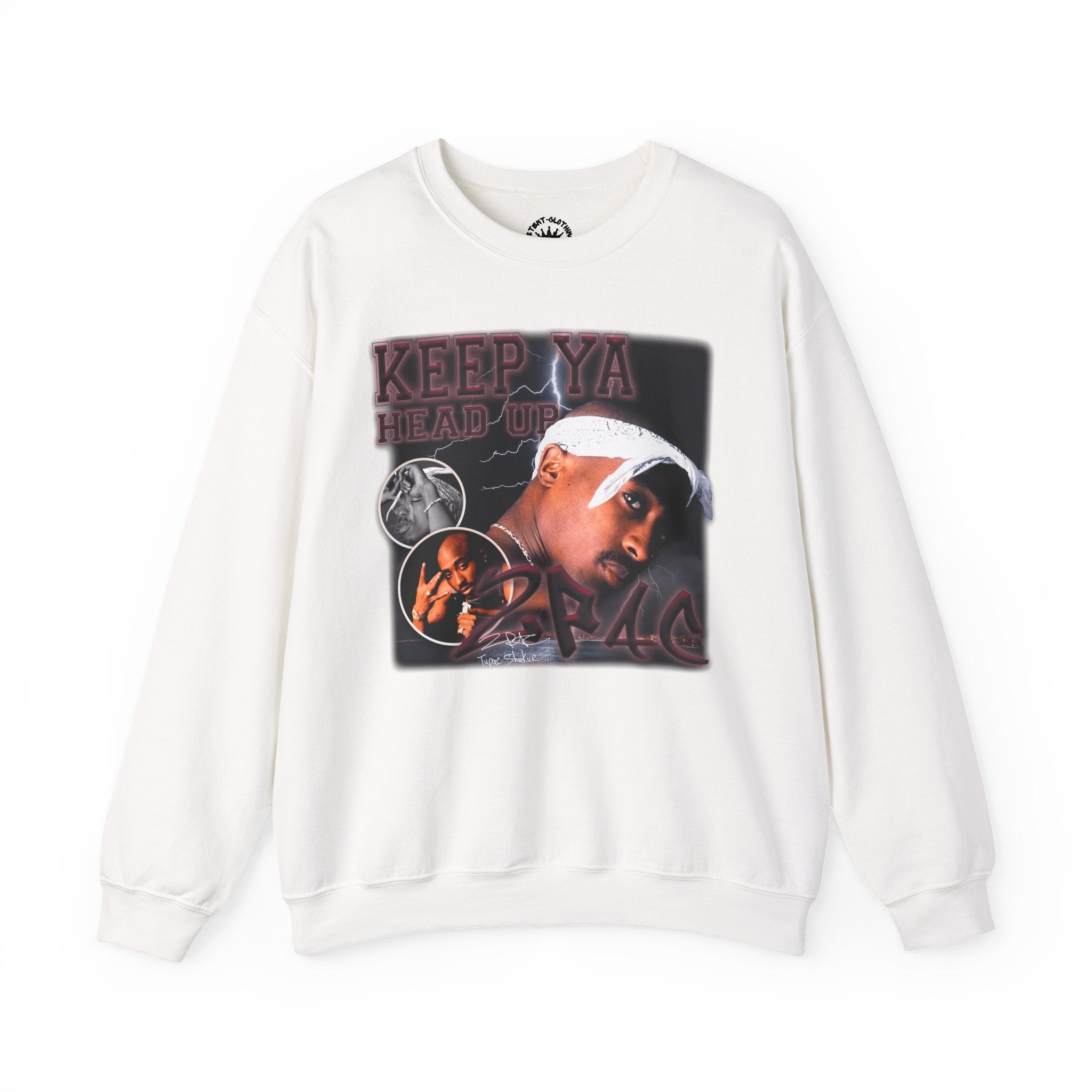 Retro Hip-Hop Graphic Sweatshirt — Keep Ya Head Up Design