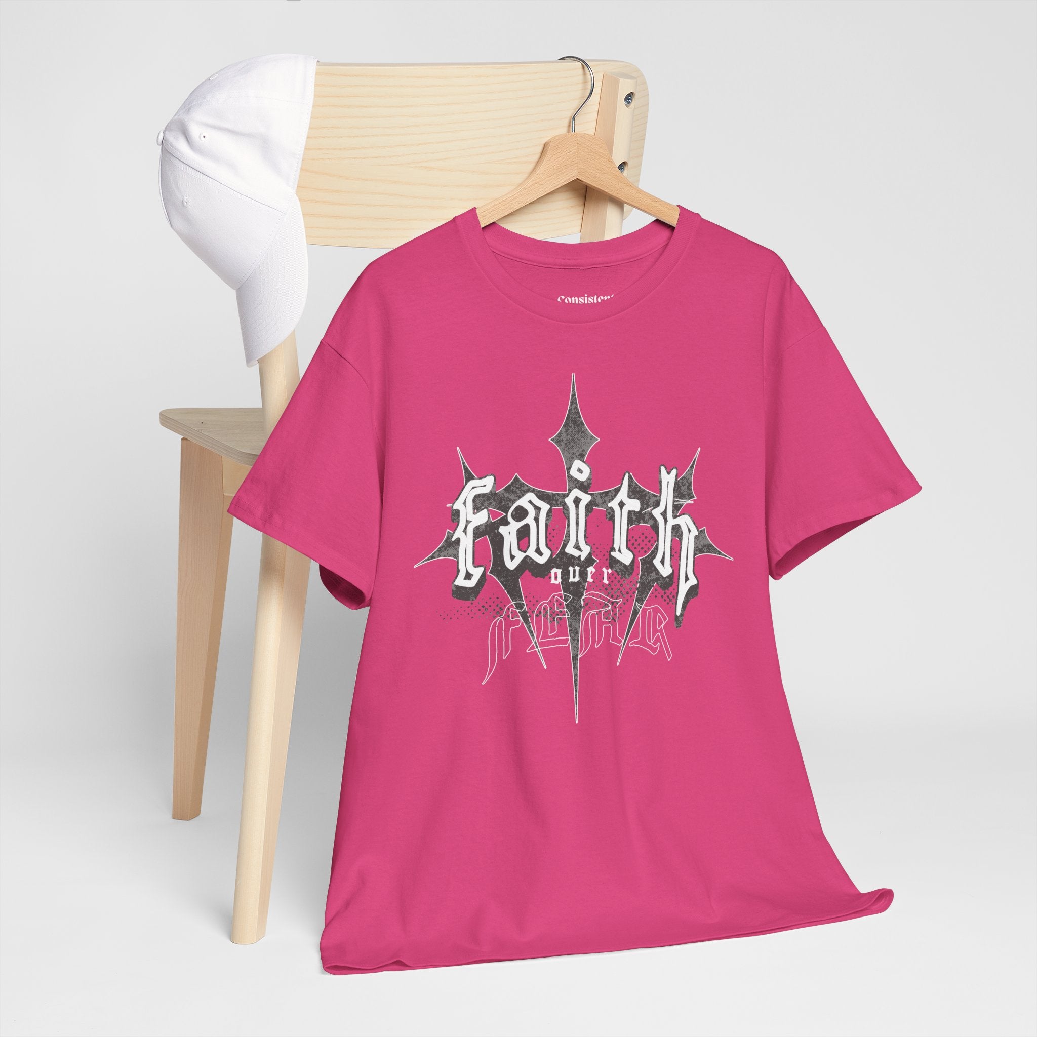 Faith Over Fear Graphic Tee — Dark Metal Band Style Shirt