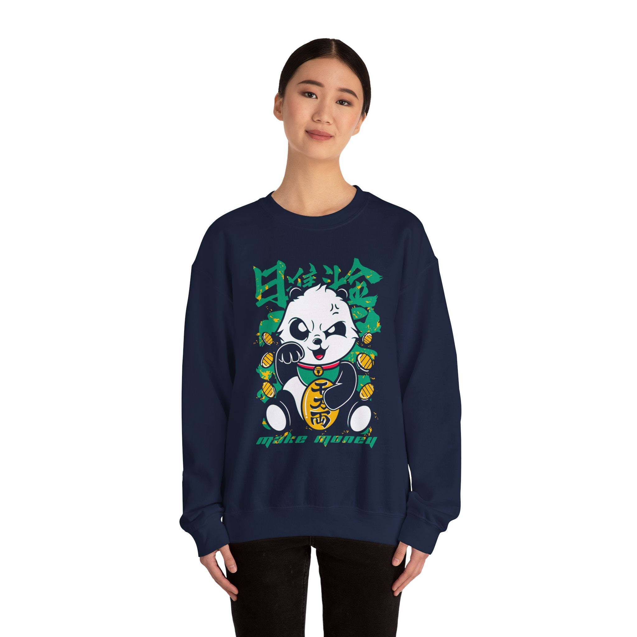 Lucky Panda Crewneck sweatshirt | Maneki Neko inspired design