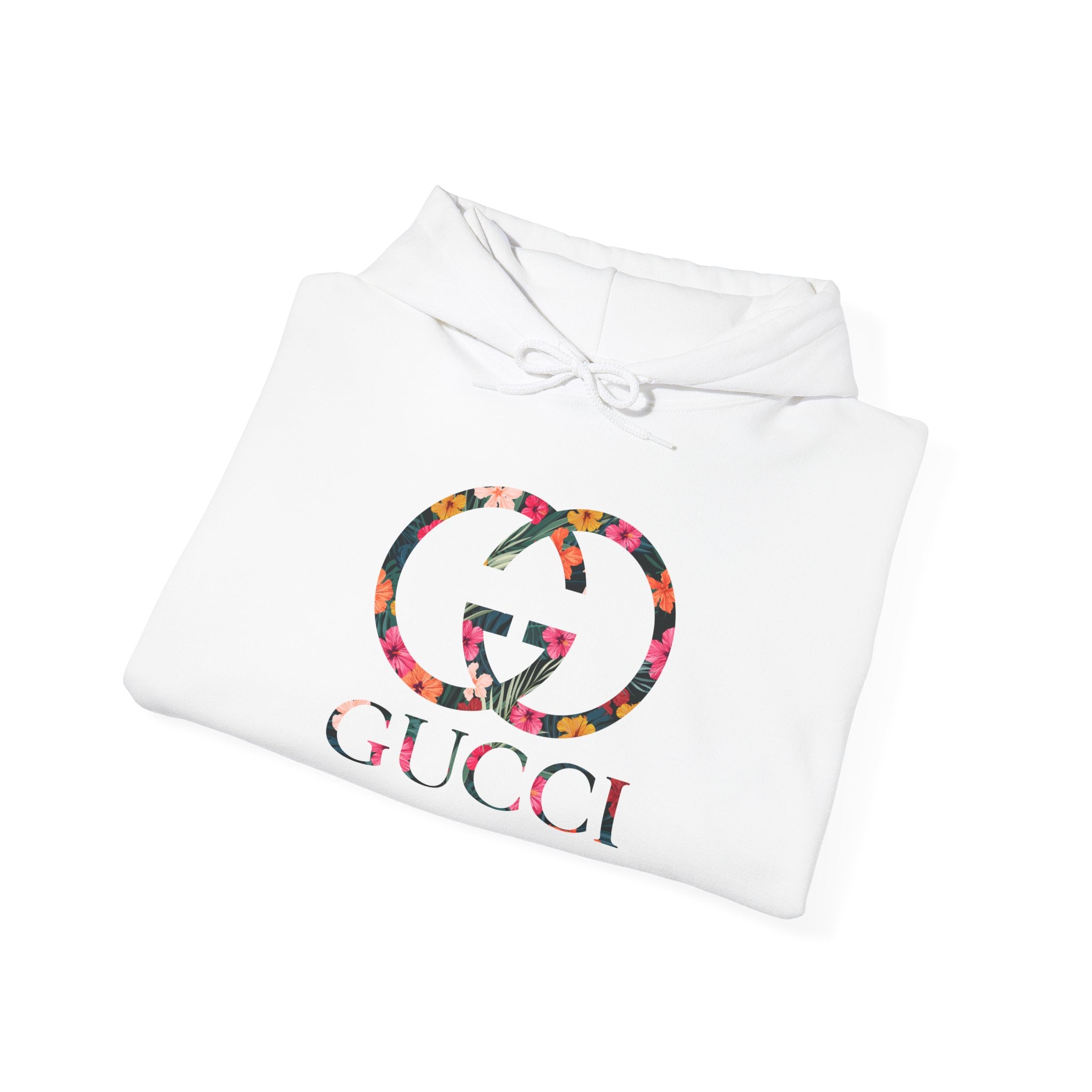 Floral Logo Gucci Hoodie | White Pullover Sweatshirt