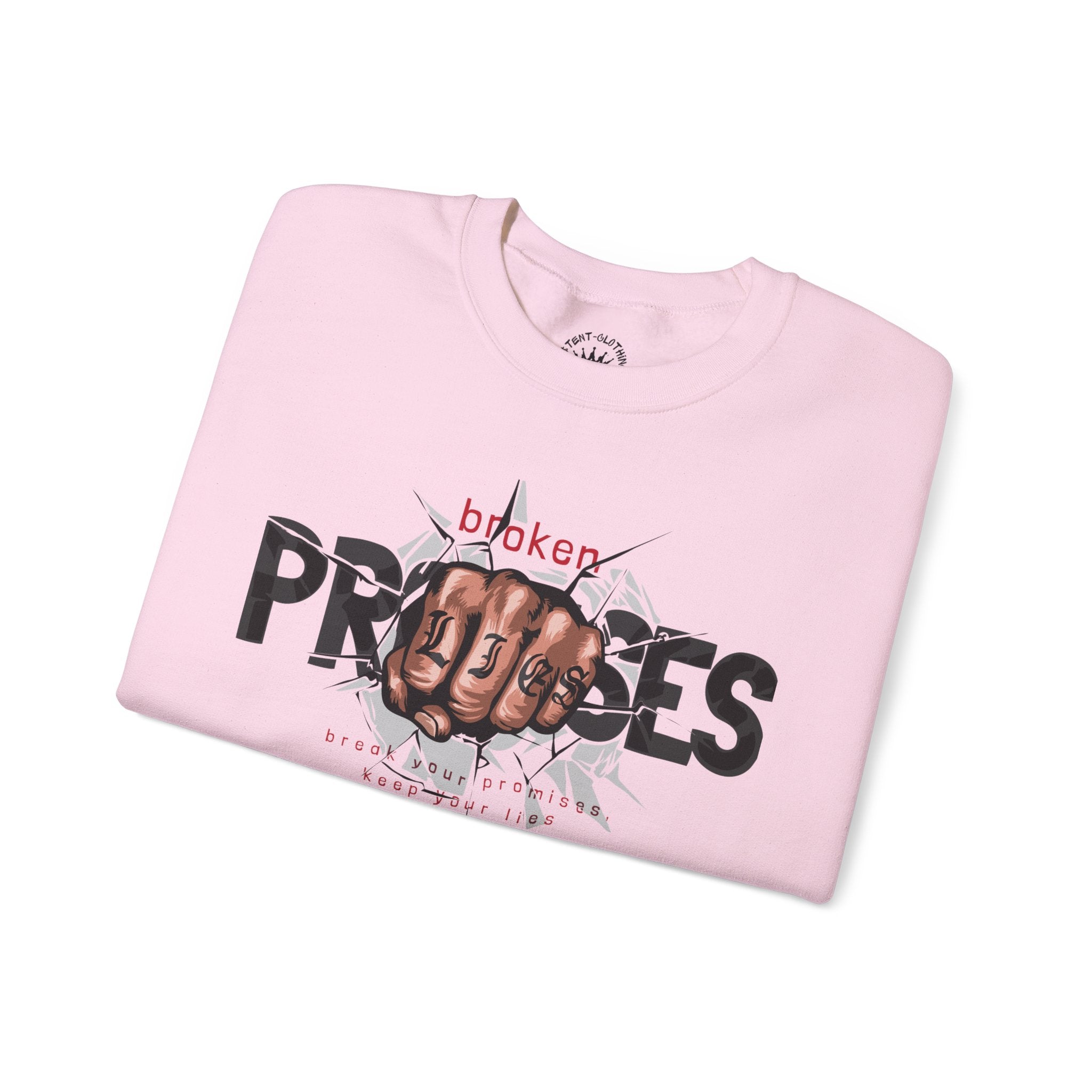 Crewneck Sweatshirt - 'Broken Promises' Graphic Fist Design