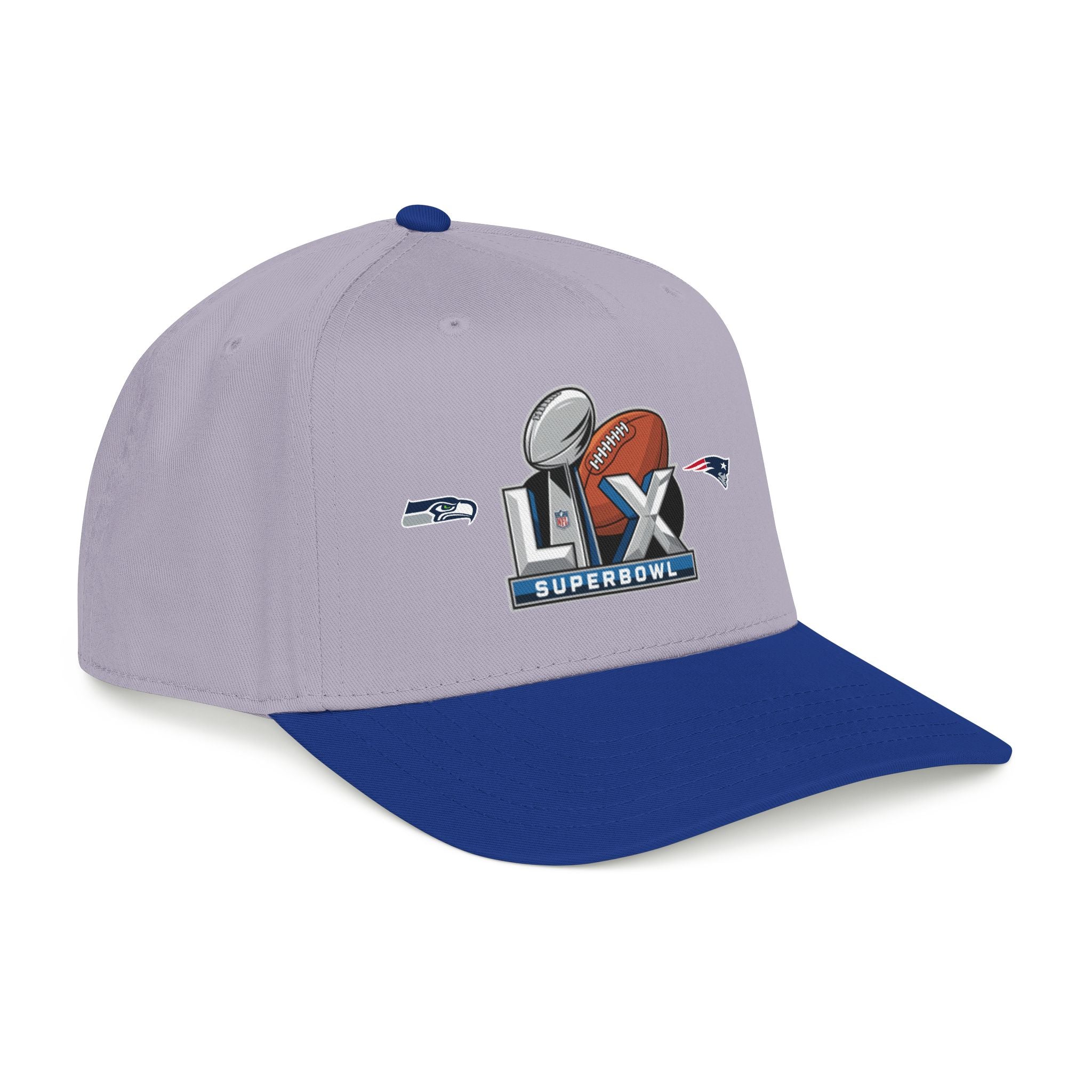 Super Bowl LX Football Logo Mid Profile Baseball Cap | Team Patch