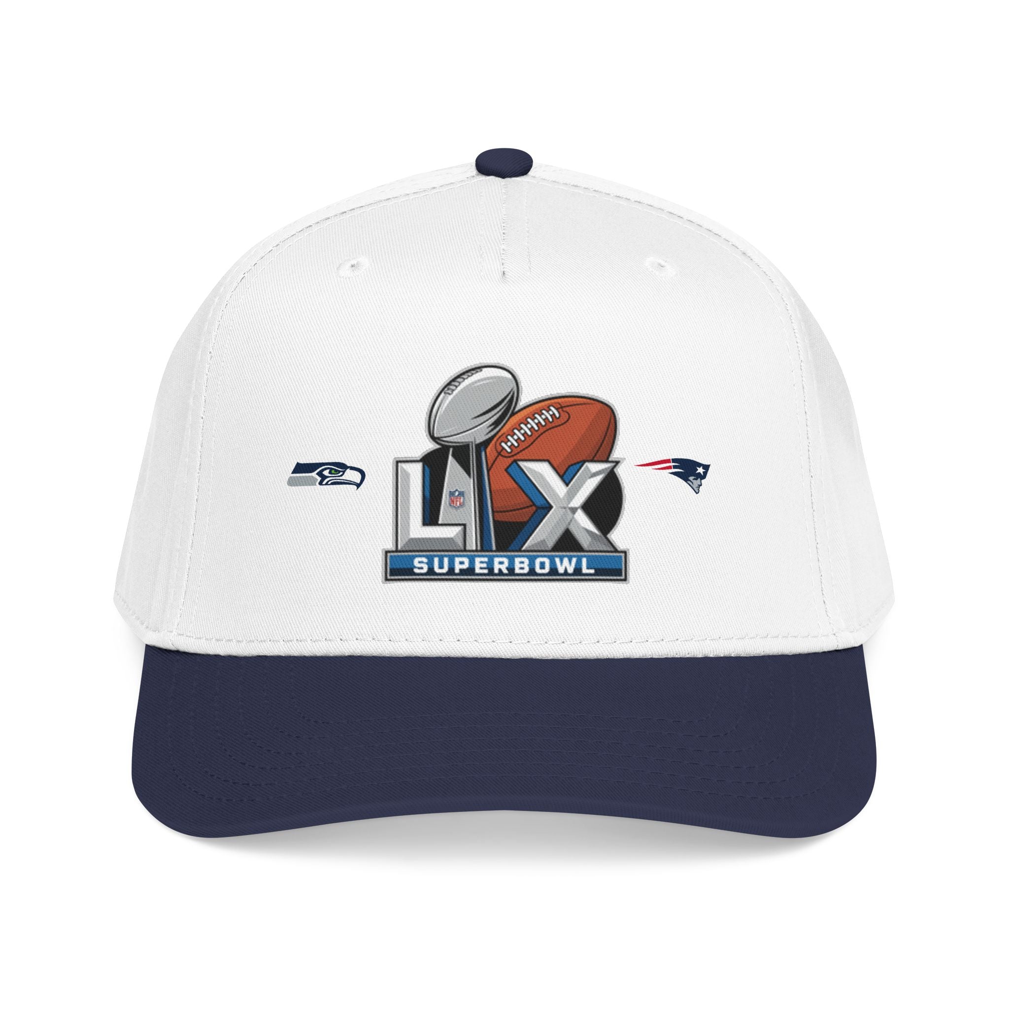 Super Bowl LX Football Logo Mid Profile Baseball Cap | Team Patch
