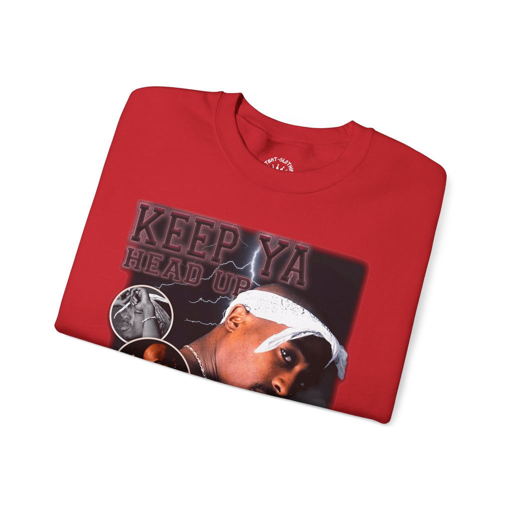 Retro Hip-Hop Graphic Sweatshirt — Keep Ya Head Up Design