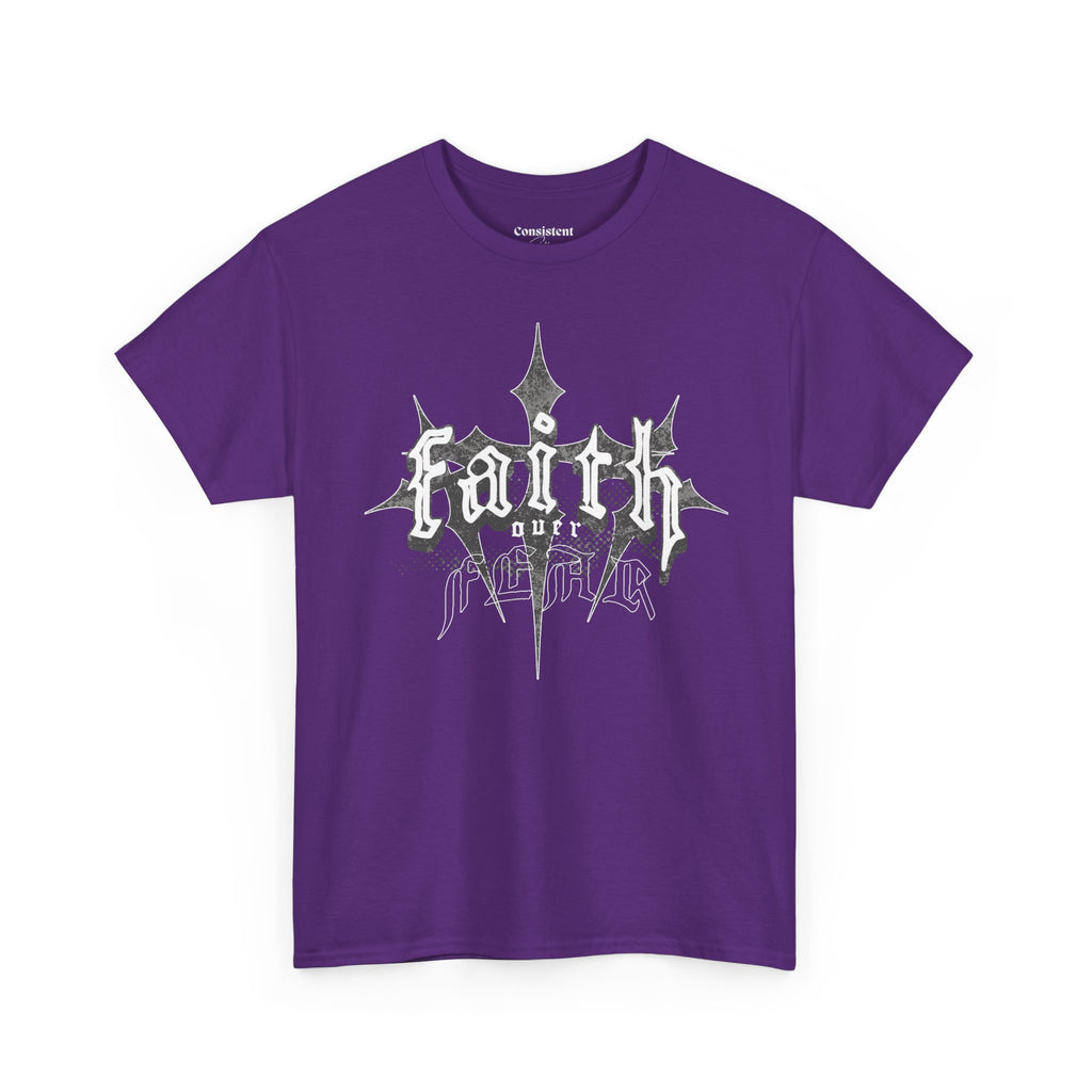Faith Over Fear Graphic Tee — Dark Metal Band Style Shirt