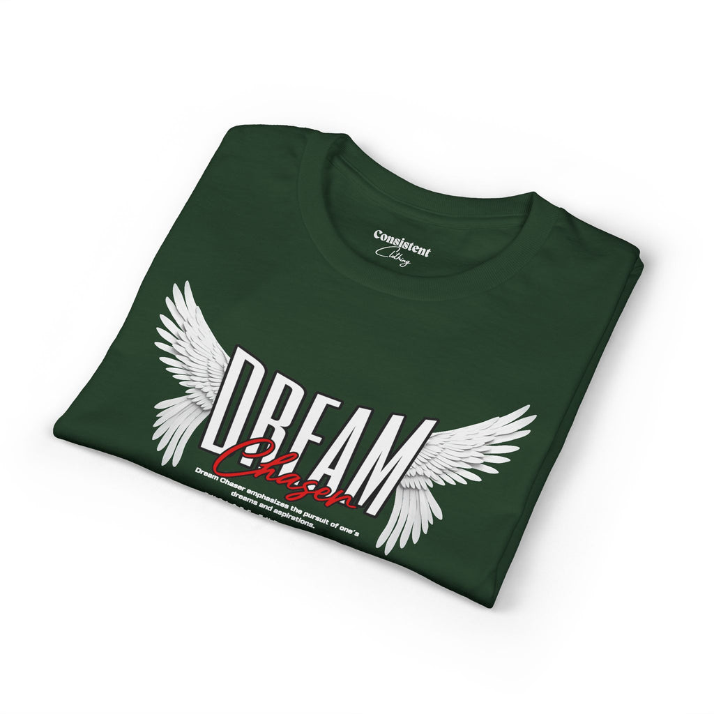 Dream Chaser T-Shirt — Angel Wings Motivational Graphic Tee