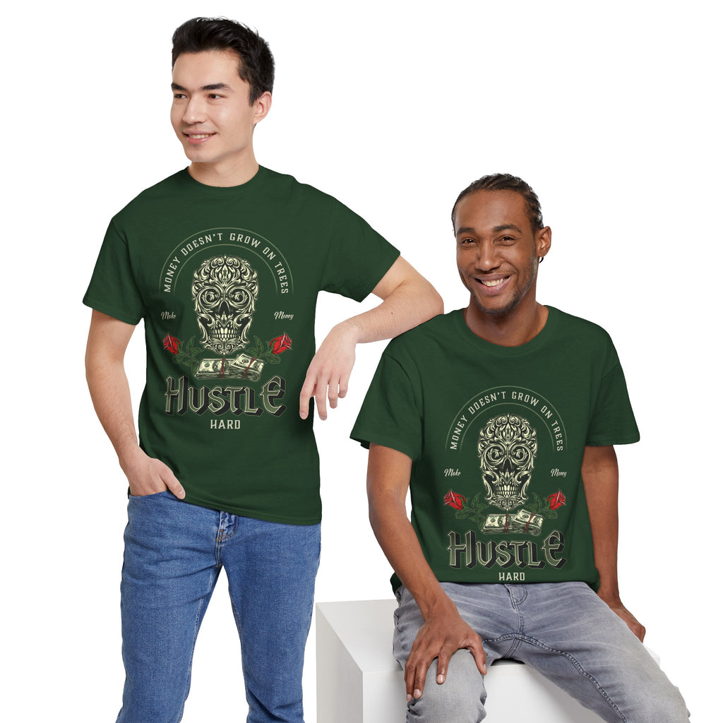 Hustle Hard Skull Tee — Money Doesn’t Grow on Trees Graphic T-Shirt