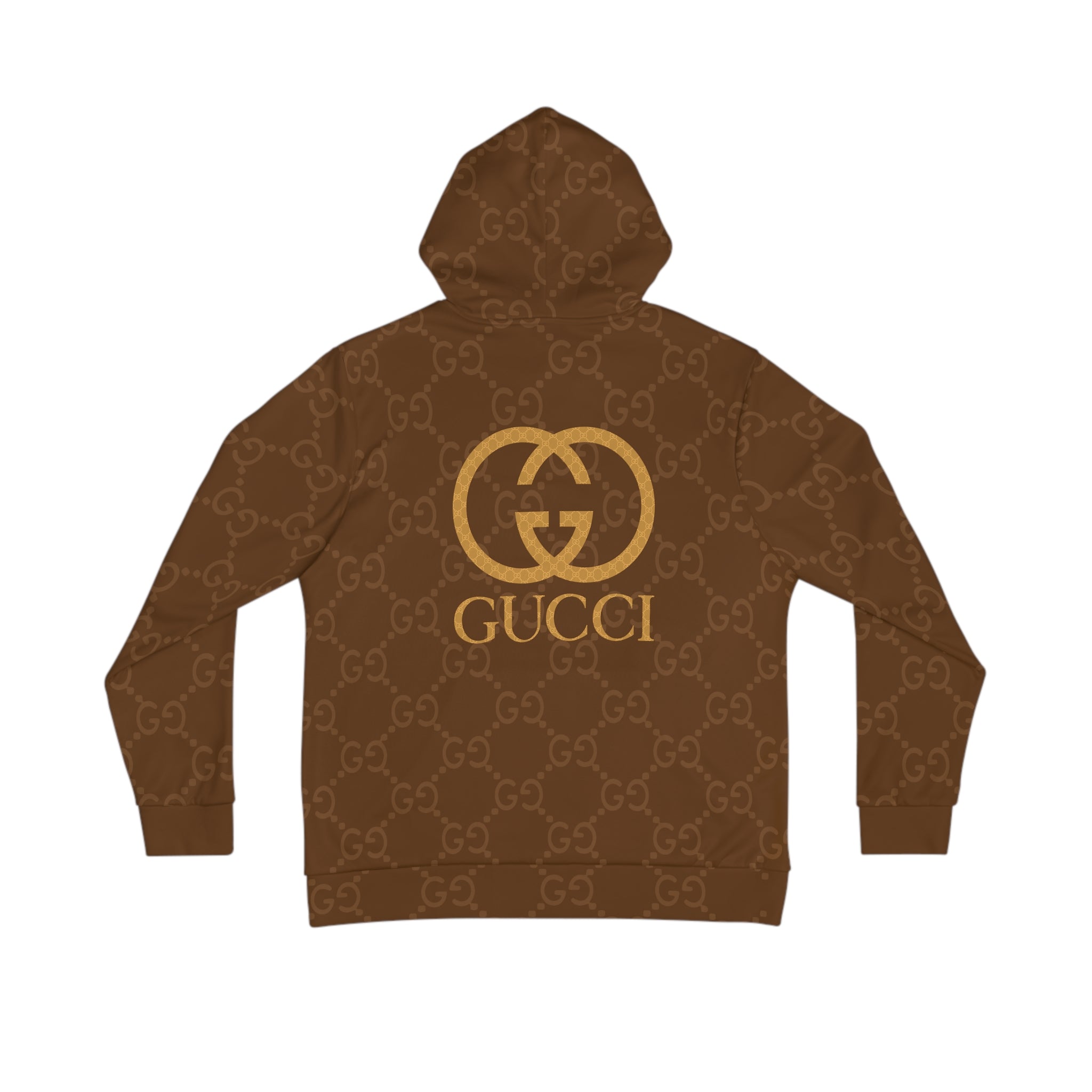 Gold GG Logo Pattern Hoodie | Brown