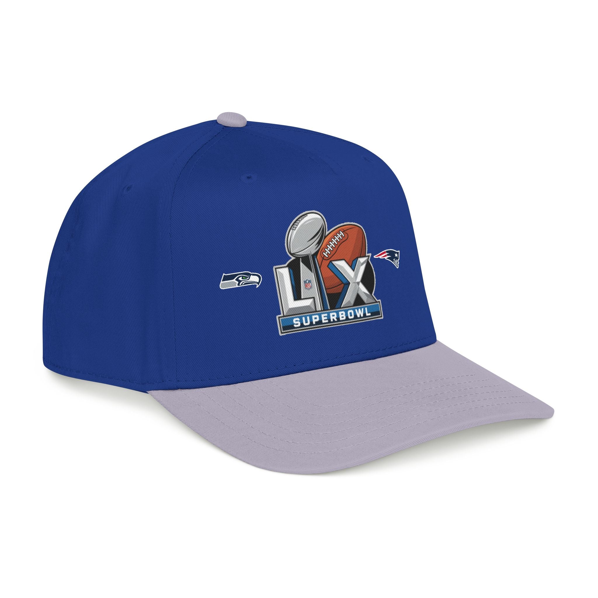 Super Bowl LX Football Logo Mid Profile Baseball Cap | Team Patch