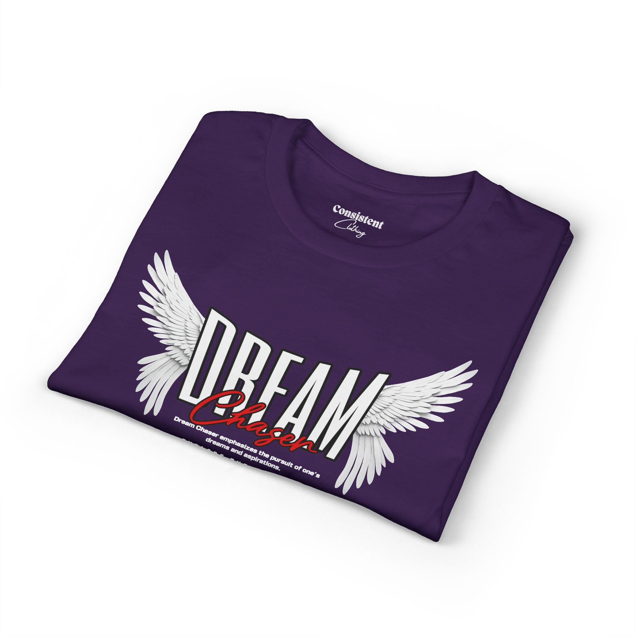 Dream Chaser T-Shirt — Angel Wings Motivational Graphic Tee