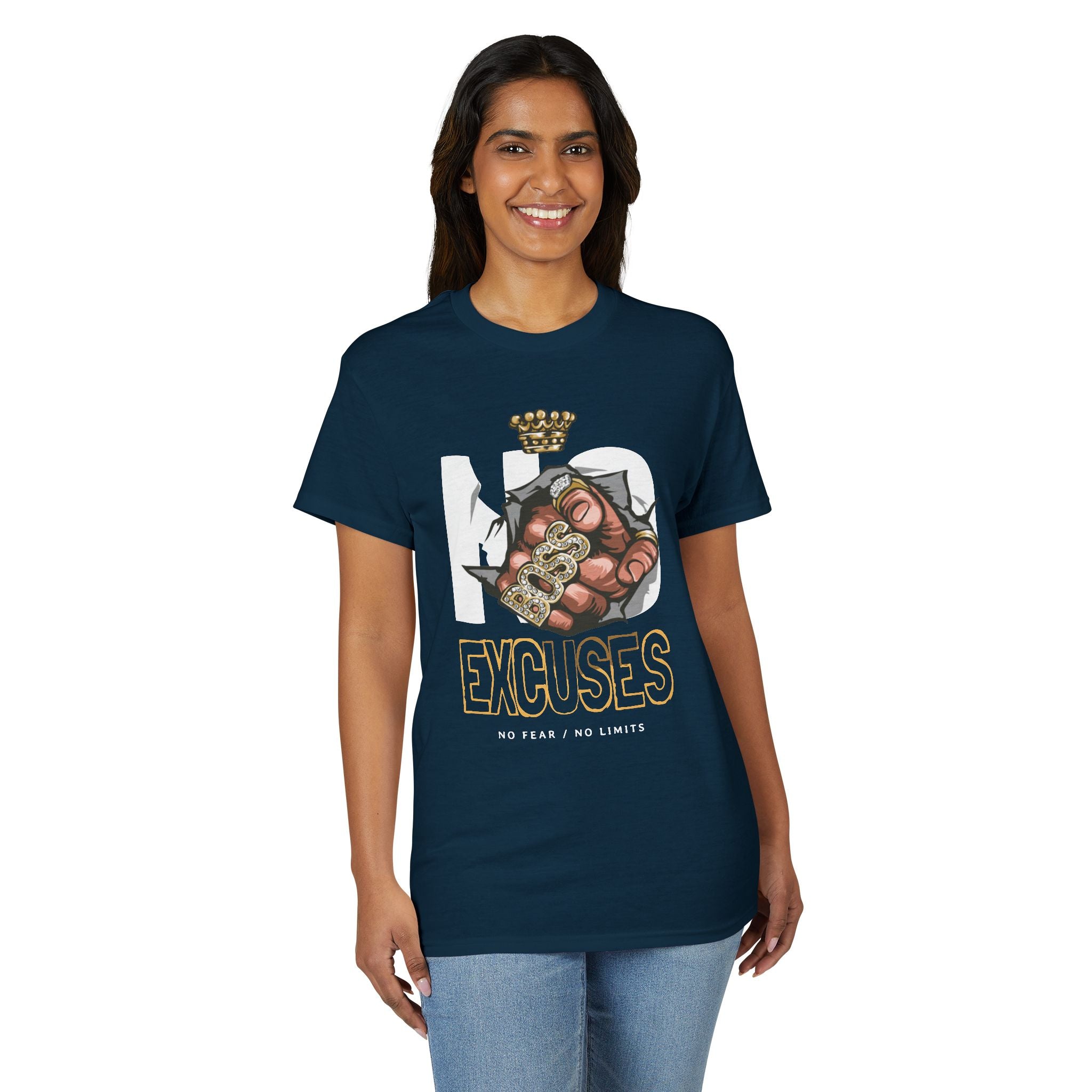 No Excuses T-Shirt – Motivational 'No Fear, No Limits' Graphic Tee